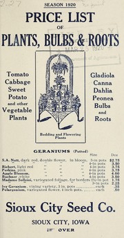 Cover of: Price list of plants, bulbs and roots: season 1920