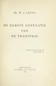 Cover of: De eerste annexatie van de Transvaal