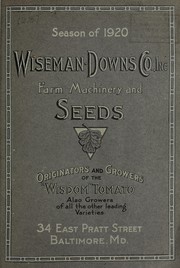 Cover of: Season of 1920: farm machinery and seeds