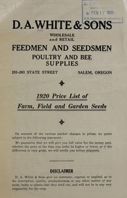 Cover of: 1920 price list of farm, field and garden seeds