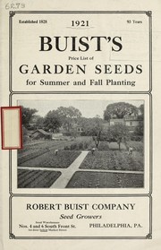 Cover of: 1921 Buist's price list of garden seeds for summer and fall planting