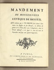 Mandement by Catholic Church. Diocese of Bayeux (France). Bishop (1777-1797 : Cheylus)