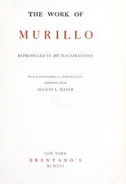 Cover of: The work of Murillo reproduced in 287 illustrations