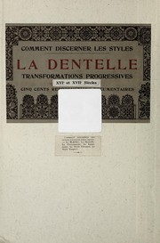 Cover of: Le dentelle