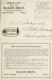 Cover of: Price list: fall, 1921
