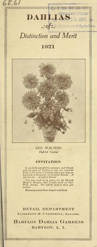 Cover of: Dahlias of distinction and merit: 1921