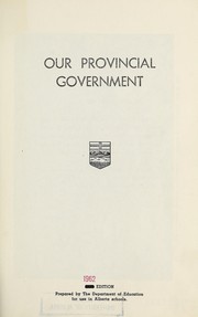 Cover of: Our provincial government