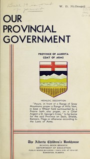 Cover of: Our provincial government