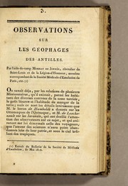 Cover of: Observations sur les géoghages des Antilles