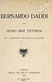 Bernardo Daddi by Vitzthum, Georg Graf