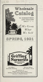 Cover of: Wholesale catalog to nurserymen and dealers only: spring, 1921