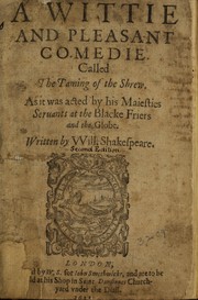 Cover of: A wittie and pleasant comedie called The taming of the shrew by William Shakespeare