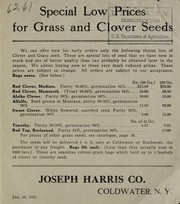 Cover of: Special low prices for grass and clover seeds