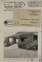Cover of: Price list: fall 1920, spring 1921