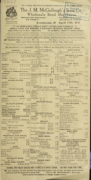 Cover of: [Wholesale price list of nursery stock, poultry supplies and fertilizers]: April 15th, 1921