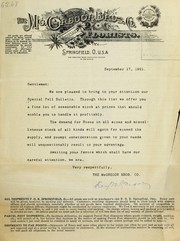Cover of: McGregor's fall bulletin