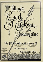 Cover of: McCullough's seed catalogue and amateur's guide: 1921
