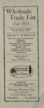 Cover of: Wholesale trade list: fall, 1921 : heavy surplus