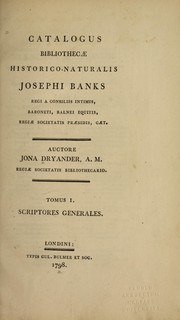 Cover of: Catalogus bibliothecæ historico-naturalis Josephi Banks ...