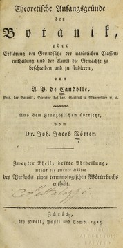 Cover of: Theoretische Anfangsgru nde der Botanik, oder, Erkla rung der Grundsa tze der natu rlichen Classeneintheilung und der Kunst die Gewa chse zu beschreiben und zu studieren