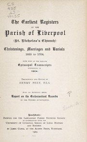 Cover of: The earliest registers of the Parish of Liverpool (St. Nicholas's Church) by Liverpool (England). St. Nicholas' Church.
