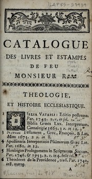Cover of: Catalogue des livres et estampes de feu Monsieur R***