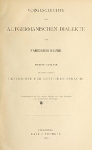 Cover of: Vorgeschichte der altgermanischen dialekte