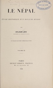 Cover of: Le Ne pal, e tude historique d'un royaume Hindou