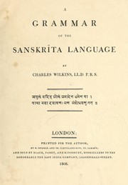 Cover of: A grammar of the Sanskrîta language