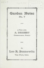 Garden notes by Lee R. Bonnewitz