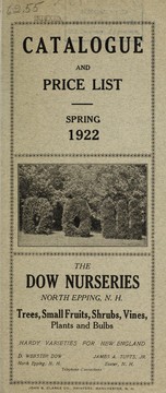 Cover of: Catalogue and price list: spring 1922