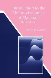 Cover of: Introduction to the thermodynamics of materials