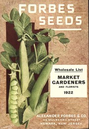Cover of: Forbes seeds: wholesale list, market gardeners and florists, 1922