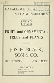 Cover of: Catalogue of the Village Nurseries spring 1922: fruit and ornamental trees and plants