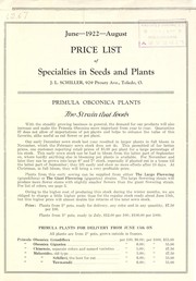 Cover of: Price list of specialties in seeds and plants