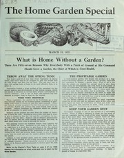 Cover of: The home garden special: March 15, 1922