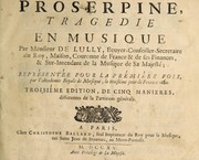 Cover of: Proserpine: tragedie en musique