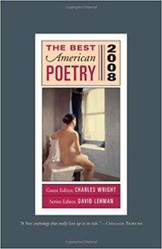 The Best American Poetry 2008 by Charles Wright, David Lehman