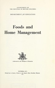 Cover of: Foods and home management