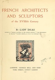 Cover of: French architects and sculptors of the XVIIIth century