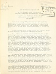 Cover of: The erosion problem in land use: paper for Land use series, Station KPO, San Francisco, 8:00 P.M., August 14, 1934