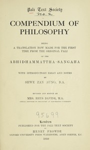 Compendium of philosophy by Anuruddha.
