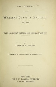 Cover of: The condition of the working class in England in 1844 by Friedrich Engels