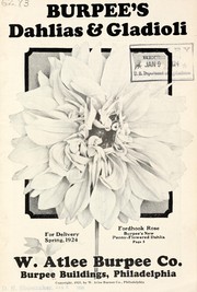 Cover of: Burpee's dahlias and gladioli: for delivery spring, 1924