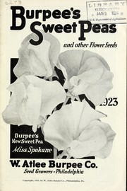 Cover of: Burpee's sweet peas and other flower seeds: 1923