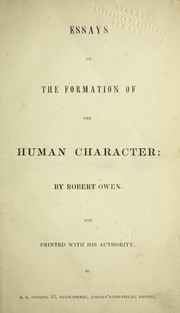 Cover of: Essays on the formation of the human character