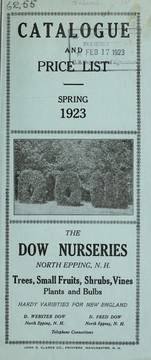 Cover of: Catalogue and price list: spring 1923