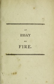 Cover of: An essay on fire