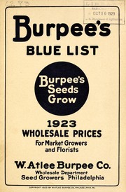 Cover of: Burpee's blue list: 1923 wholesale prices for market growers and florists