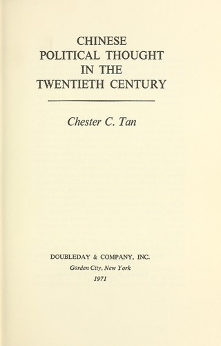Chinese political thought in the twentieth century